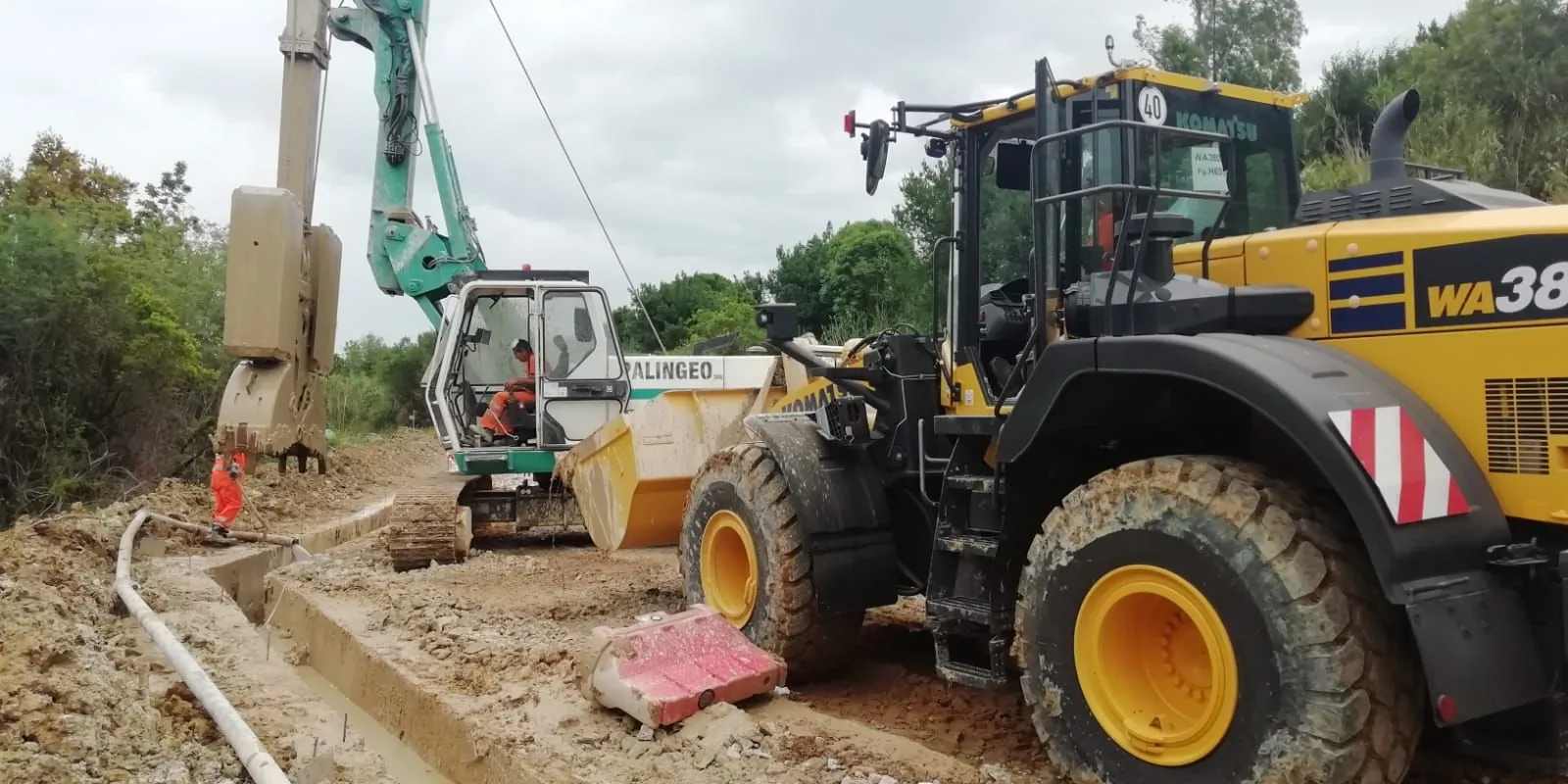 Diaframma perimetrale della ex discarica di Vallin dell’Aquila, Livorno, documentazione di cantiere 5